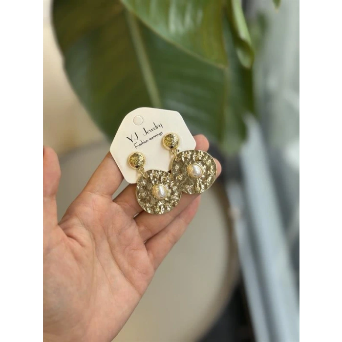 LitaeTrend Taşlı Küpe - Altın