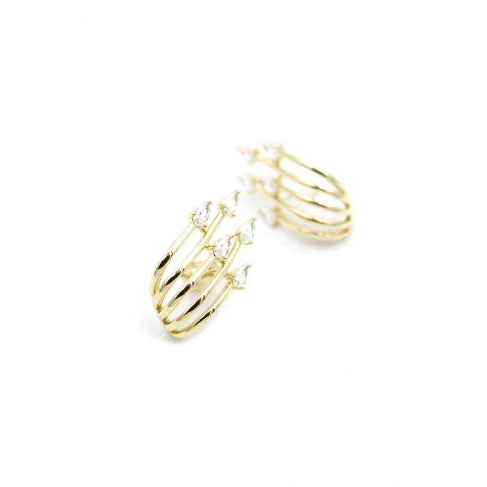 LitaeTrend Taşlı Küpe - Altın