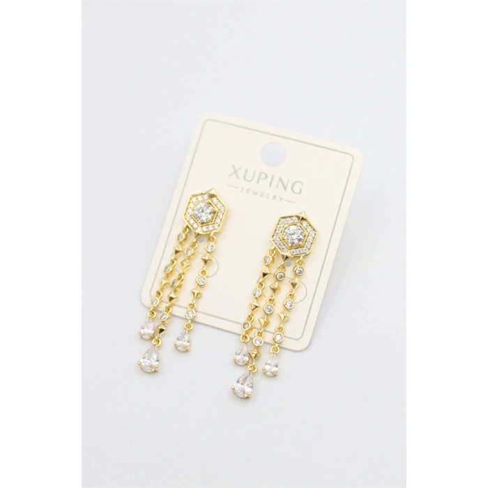 HERŞEYTREND Taşlı Küpe - Altın