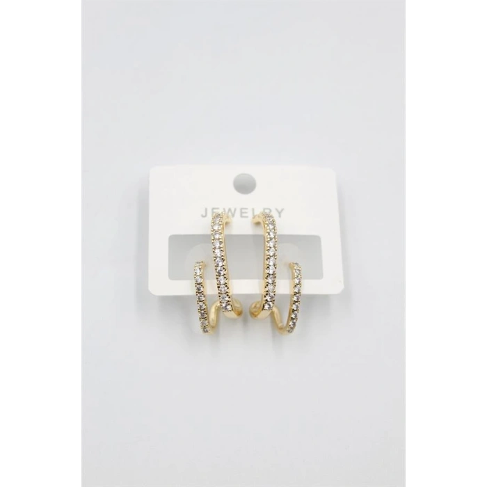 LitaeTrend Taşlı Küpe - Altın