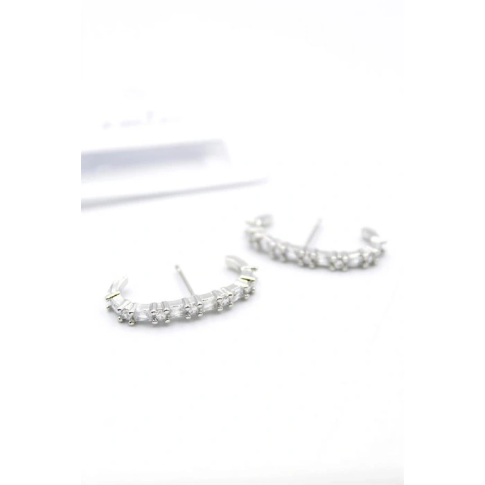 LitaeTrend Taşlı Küpe - Gümüş