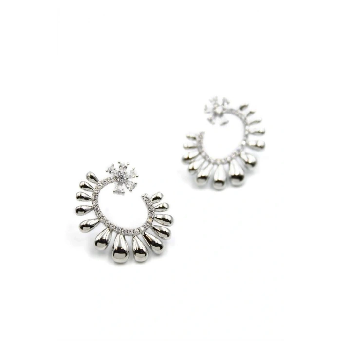 LitaeTrend Taşlı Küpe - Gümüş