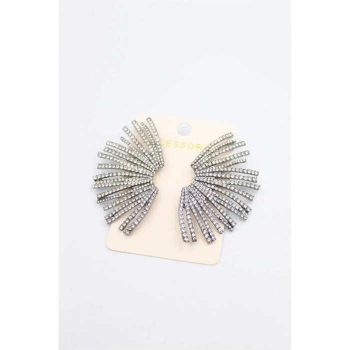 HERŞEYTREND Taşlı Küpe - Siyah