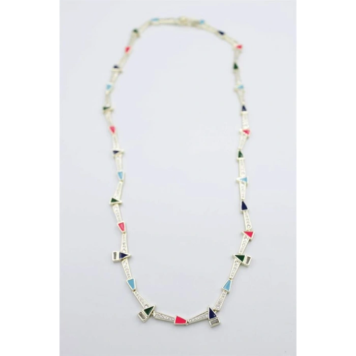 LitaeTrend Taşlı Marka Kolye - Altın