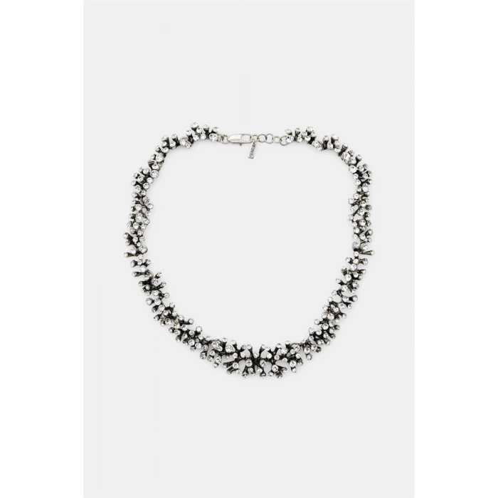 HERŞEYTREND Taşlı Mercan Kolye - Gümüş