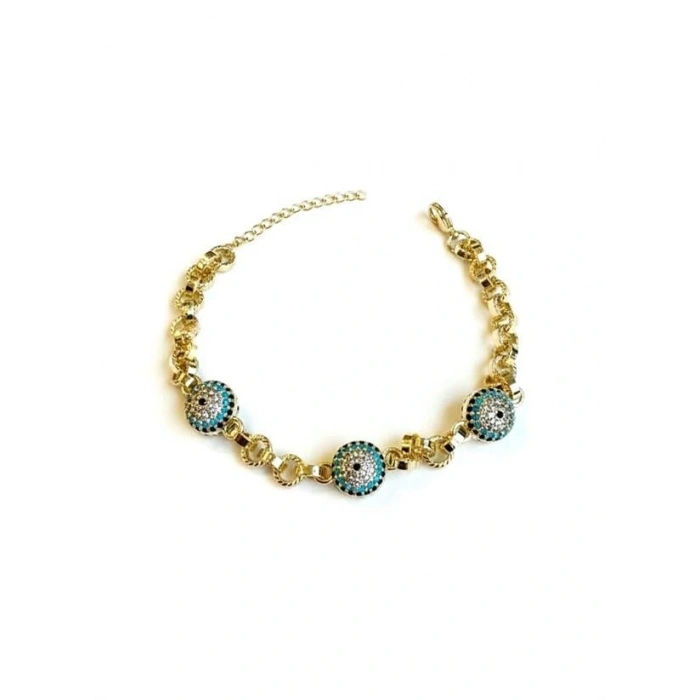 LitaeTrend Taşlı Nazar Bileklik - Altın