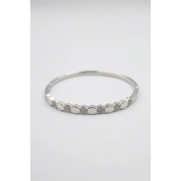 HERŞEYTREND Taşlı Vip Bilezik - Gümüş