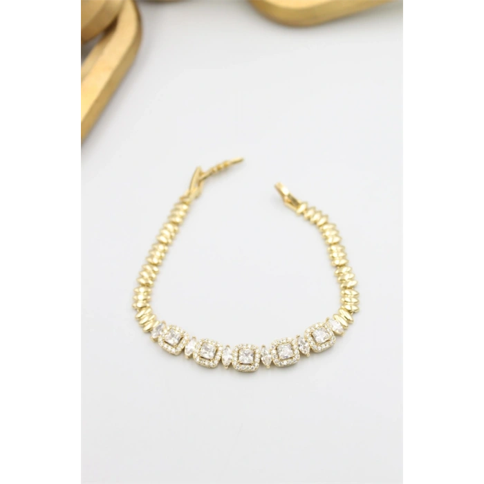 HERŞEYTREND Taşlı Xuping Bileklik - Altın