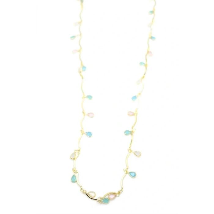 LitaeTrend Taşlı Y Kolye - Altın