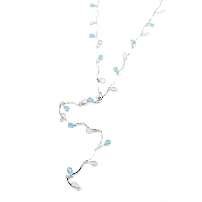 LitaeTrend Taşlı Y Kolye - Gümüş