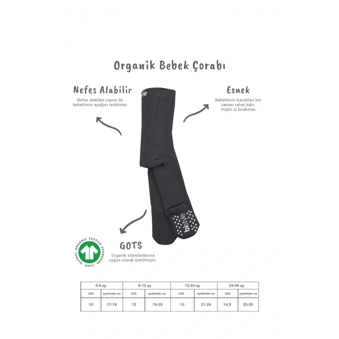 LitaeTrend Tekli Kaymaz Mix Havlu Külotlu Çorap 50501 Antrasit