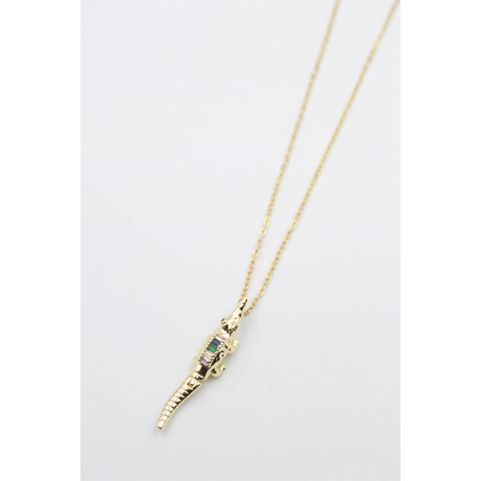 HERŞEYTREND Timsah Kolye - Altın