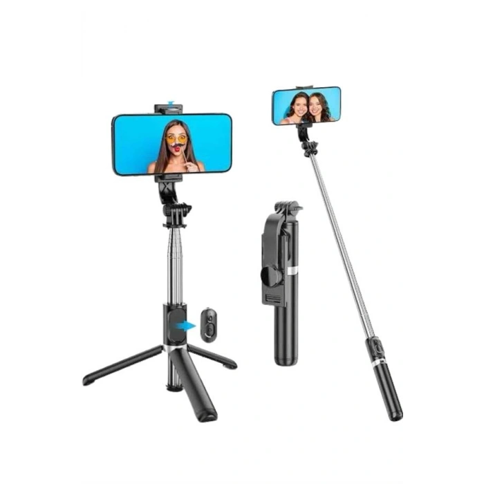 HERŞEYTREND Tripod Selfie Çubuğu Bluetooth Kumandalı Kablosuz Led Işıklı