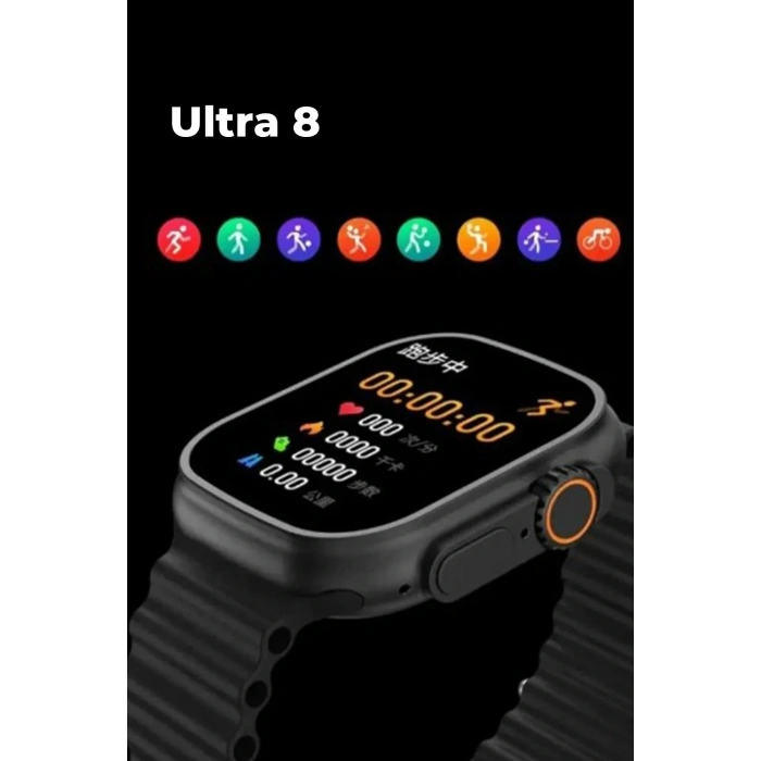 LitaeTrend Ultra 8 2.1 inç IPS Ekran Konuşma ve NFC Özellikli Akıllı Saat - Gümüş