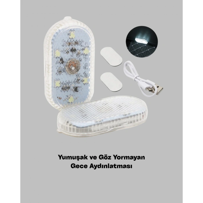 HERŞEYTREND USB Şarjlı Kablosuz Manyetik Montajlı Mini LED Işık