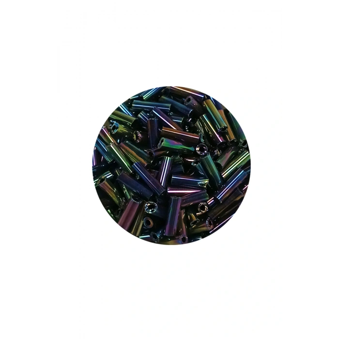 LitaeTrend Uzun Boru Kesme Boncuk Çap 2mm Uzunluk 10 mm - 20 Gram - Mavi Yeşil - BNC230