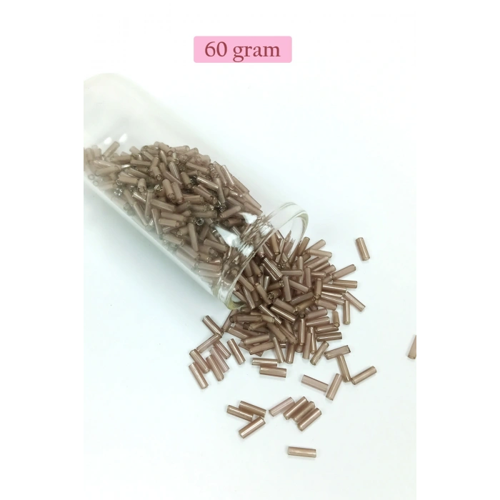 LitaeTrend Uzun Boru Kesme Boncuk Çap 2mm Uzunluk 10 mm - 60 Gram - Duman - BNC292