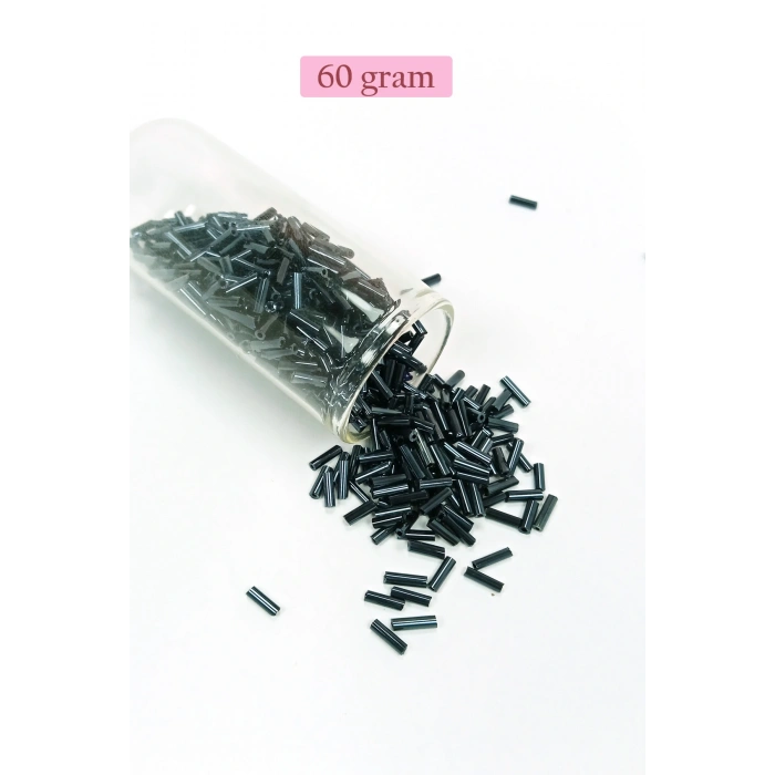 LitaeTrend Uzun Boru Kesme Boncuk Çap 2mm Uzunluk 10 mm - 60 Gram - Koyu Yeşil - BNC266