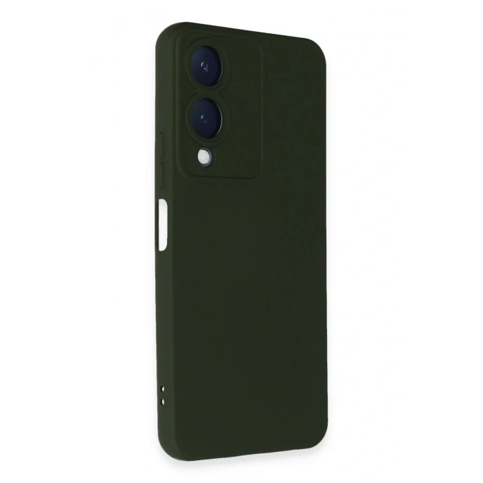 LitaeTrend Vivo Y17S Kılıf Nano içi Kadife Silikon - Koyu Yeşil