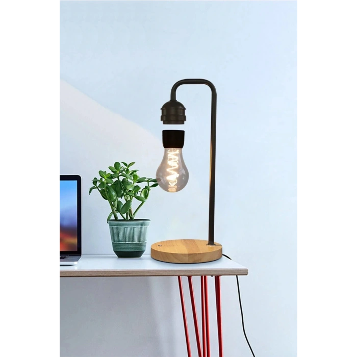 LitaeTrend XF01 Ampul Görünümlü Kablosuz Şarj Özellikli Gece Lambası - Siyah