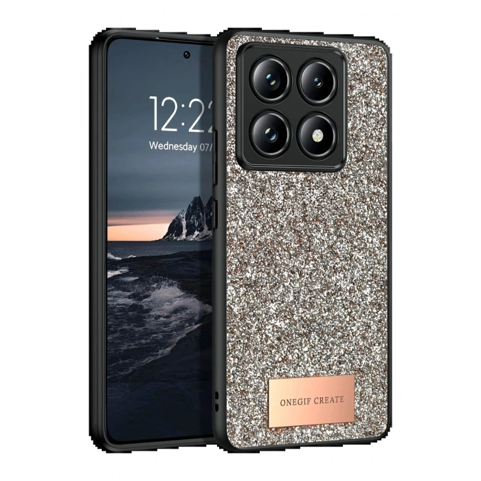 LitaeTrend Xiaomi Mi 14T Pro Bright Simli Kapak - Gold