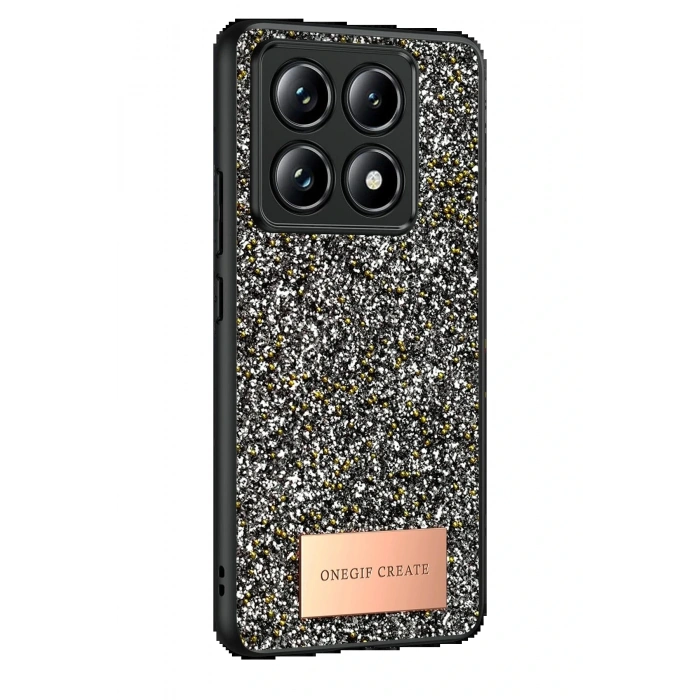 LitaeTrend Xiaomi Mi 14T Pro Bright Simli Kapak - Gümüş