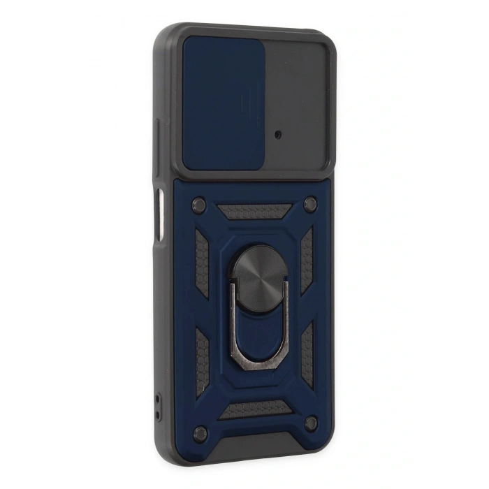 LitaeTrend Xiaomi Poco M4 Pro 4G Kılıf Pars Lens Yüzüklü Silikon - Lacivert