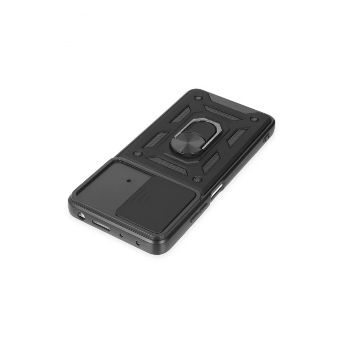 LitaeTrend Xiaomi Poco X4 Pro 5G Kılıf Pars Lens Yüzüklü Silikon - Siyah