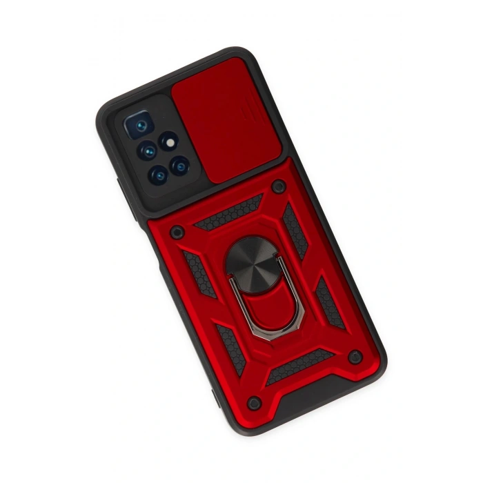 LitaeTrend Xiaomi Redmi 10 2022 Kılıf Pars Lens Yüzüklü Silikon - Kırmızı