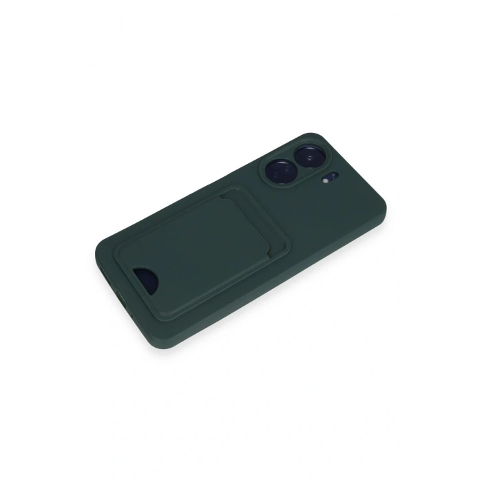 LitaeTrend Xiaomi Redmi 13C Kılıf Kelvin Kartvizitli Silikon - Koyu Yeşil