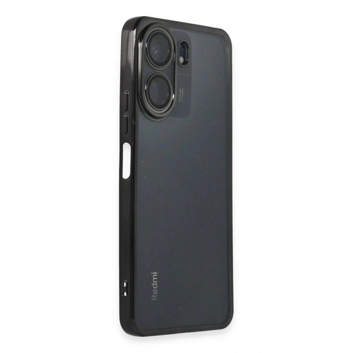 LitaeTrend Xiaomi Redmi 13C Kılıf Lensli Silikon - Siyah