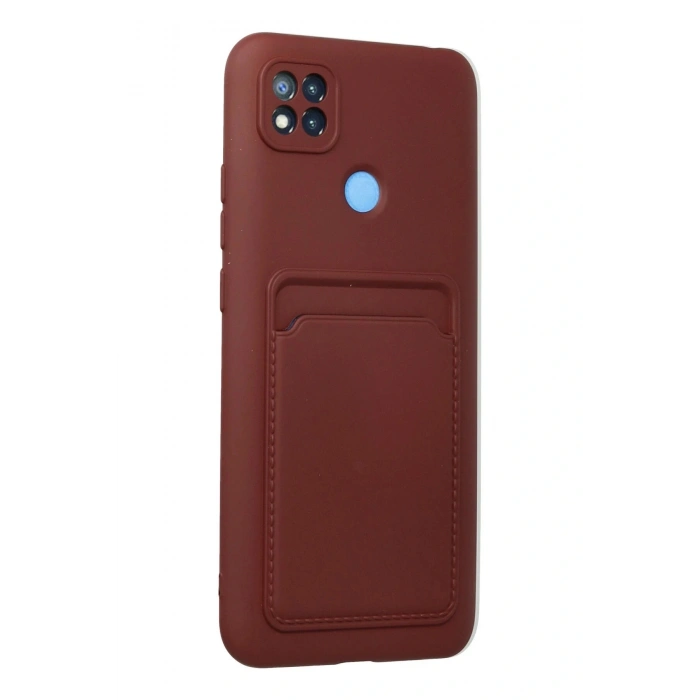 LitaeTrend Xiaomi Redmi 9C Kılıf Kelvin Kartvizitli Silikon - Bordo