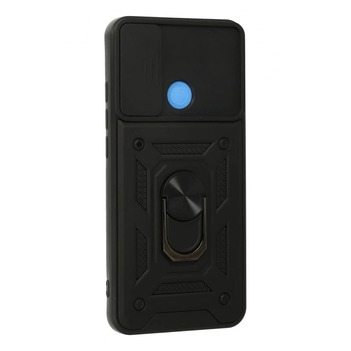 LitaeTrend Xiaomi Redmi 9C Kılıf Pars Lens Yüzüklü Silikon - Siyah