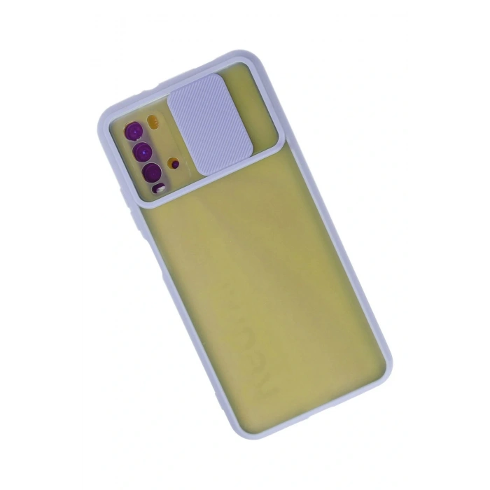 LitaeTrend Xiaomi Redmi 9T Kılıf Palm Buzlu Kamera Sürgülü Silikon - Lila