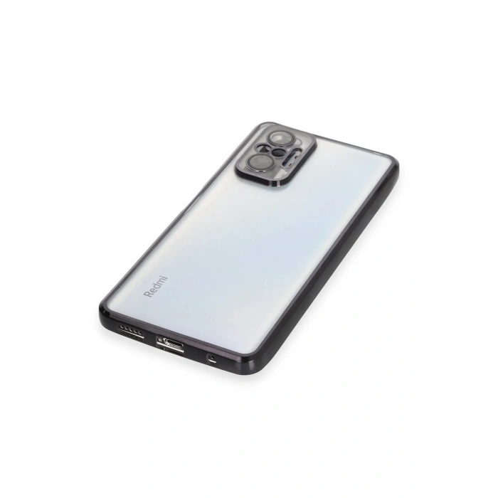 LitaeTrend Xiaomi Redmi Note 10 Pro Kılıf Lensli Silikon - Siyah