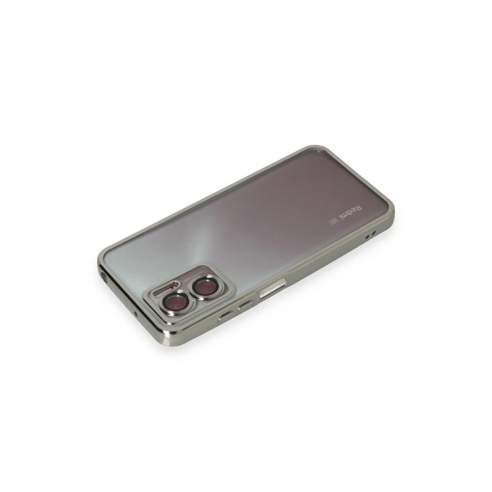 LitaeTrend Xiaomi Redmi Note 11E Kılıf Lensli Silikon - Gümüş