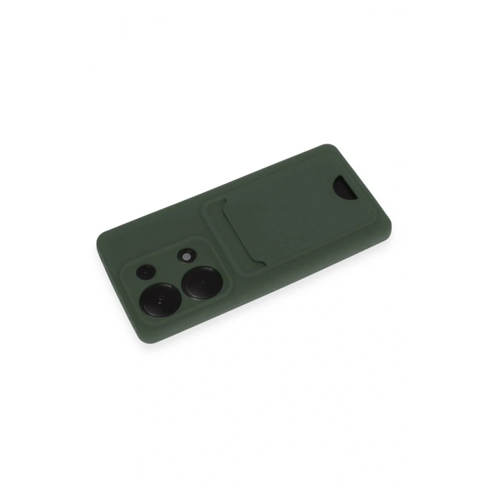 LitaeTrend Xiaomi Redmi Note 13 Pro 4G Kılıf Kelvin Kartvizitli Silikon - Koyu Yeşil