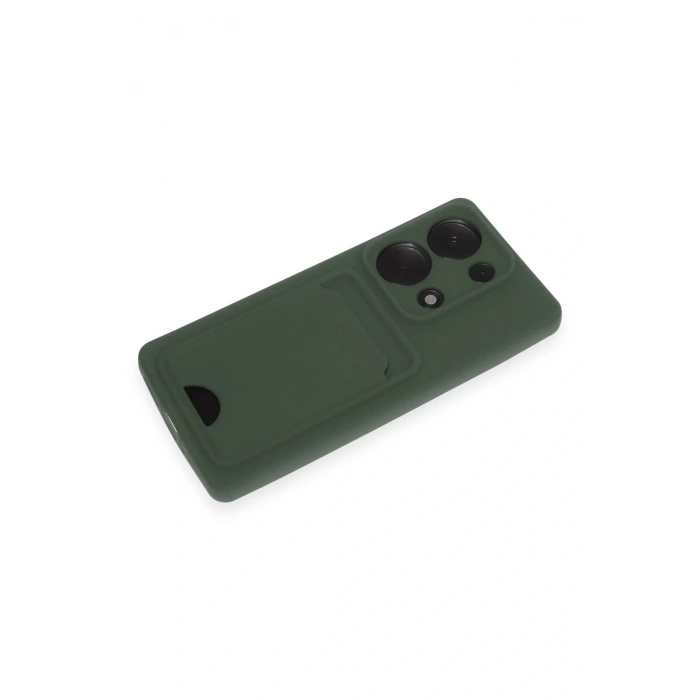 LitaeTrend Xiaomi Redmi Note 13 Pro 4G Kılıf Kelvin Kartvizitli Silikon - Koyu Yeşil