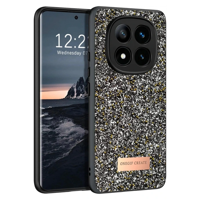 LitaeTrend Xiaomi Redmi Note 14 Pro 4G Bright Simli Kapak - Gümüş