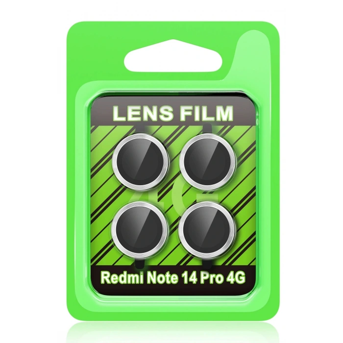 LitaeTrend Xiaomi Redmi Note 14 Pro 4G Raze Metal Kamera Lens - Gümüş