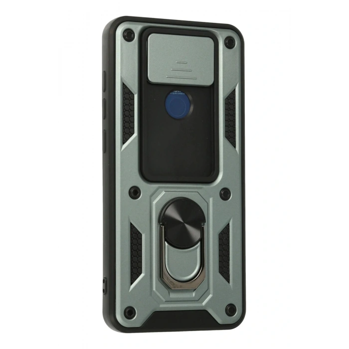 LitaeTrend Xiaomi Redmi Note 9 Kılıf Pars Lens Yüzüklü Silikon - Yeşil