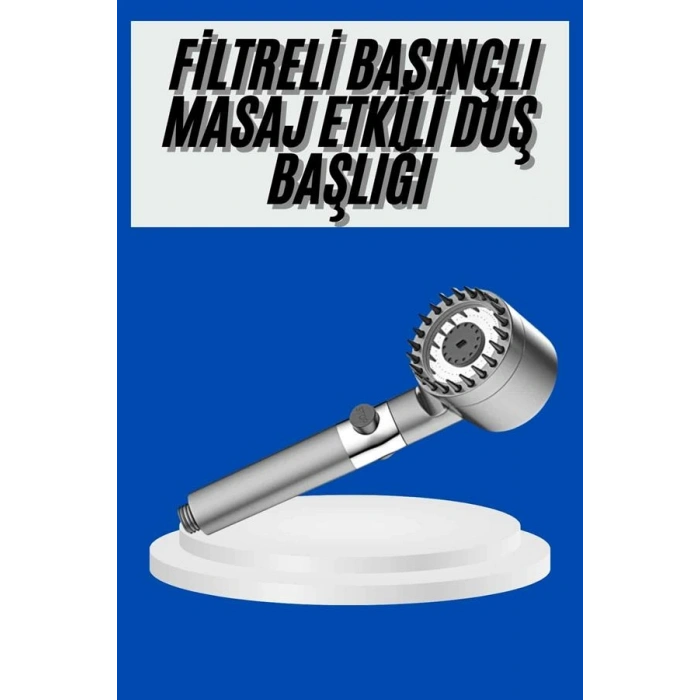 HERŞEYTREND Yeni Nesil Duş Başlığı Paslanmaz Çelik Masaj Etkili Ergonomik Tasarım Su Basınçlı
