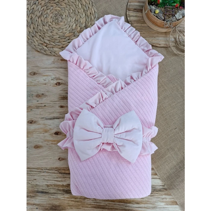 LitaeTrend Yenidoğan Tericotton Kumaş Multi Mevsimlik Bebek Battaniyesi Kundak Pembe