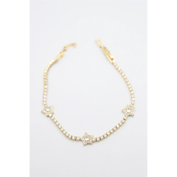 HERŞEYTREND Yıldız Taşlı VİP Bileklik - Altın