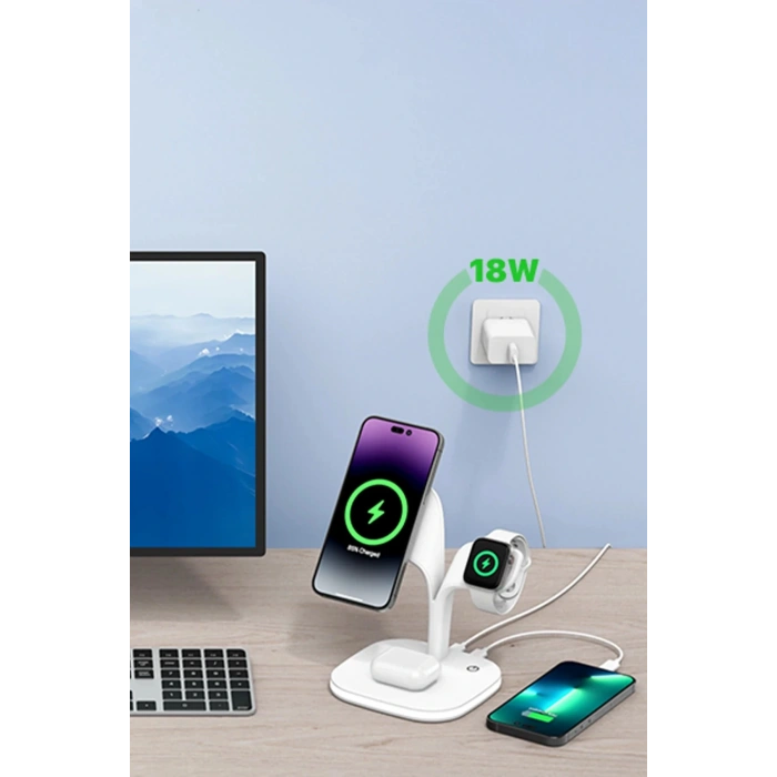 LitaeTrend YM-UD22 Kablosuz Şarj Masaüstü Set - Siyah