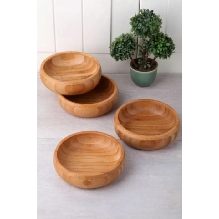 LitaeTrend Yuvarlak 4lü Ahşap Çerezlik Royaleks-CRZ1010