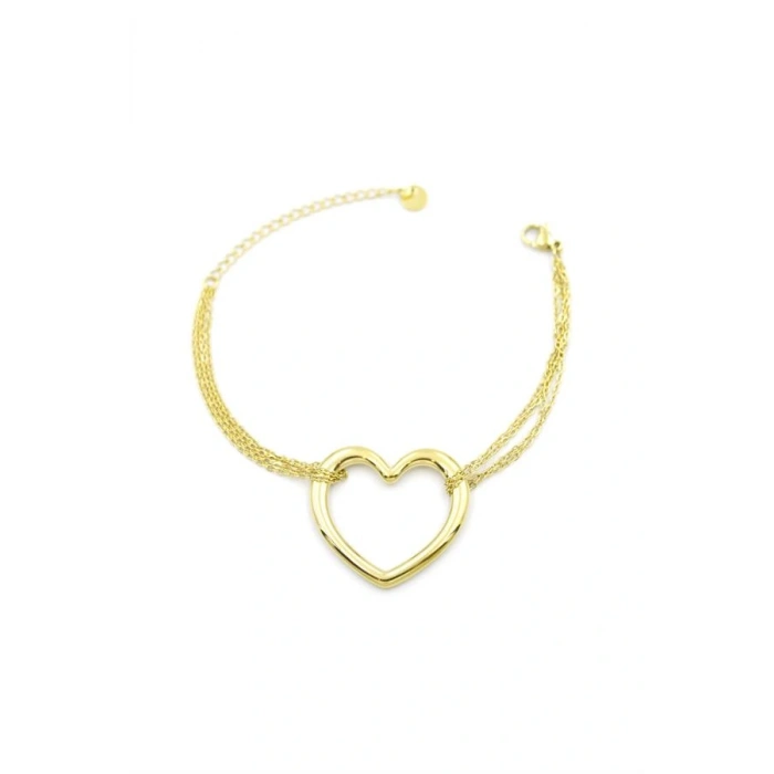 LitaeTrend Zincir Kalp Bileklik - Altın