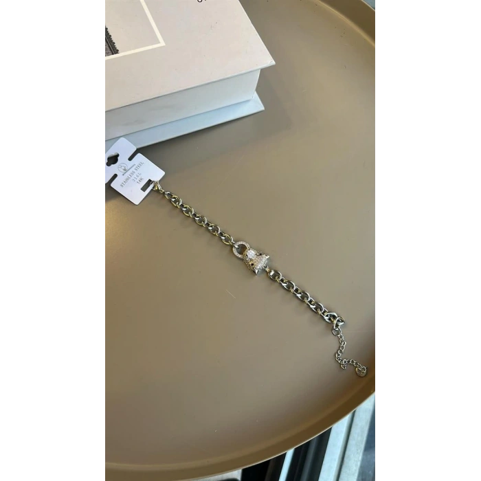 LitaeTrend Zirkon Leopar Bileklik - Gümüş