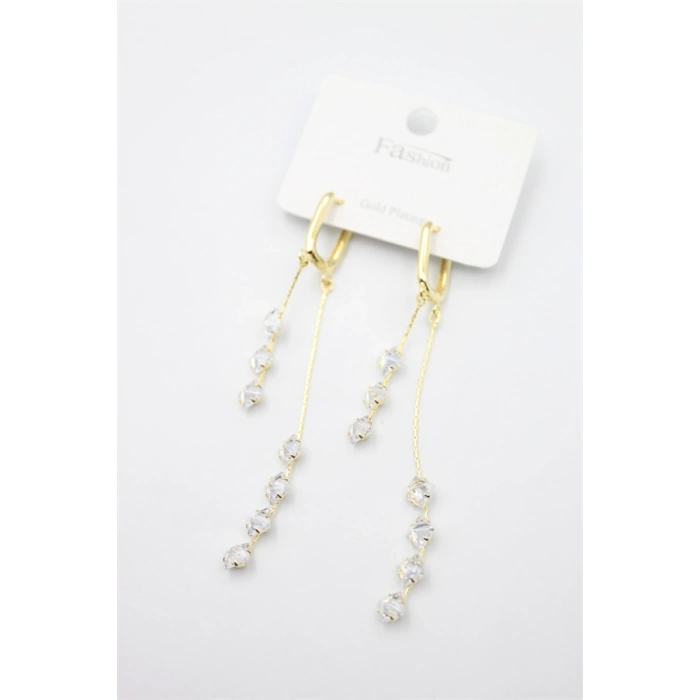 HERŞEYTREND Zirkon Taşlı Küpe - Altın