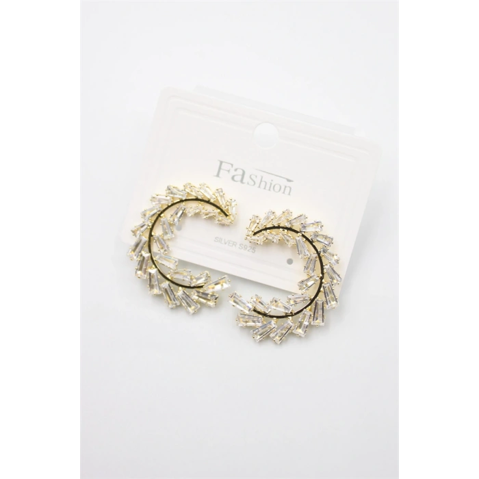 HERŞEYTREND Zirkon Taşlı Küpe - Altın